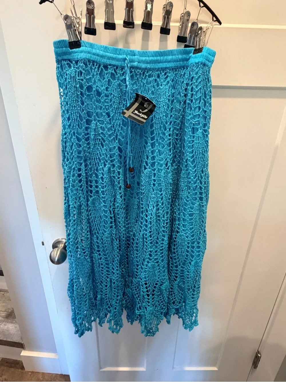 Jackpot Turquoise Boho Top & Crochet Skirt Set OSFM NWT Resort Festival Outfit